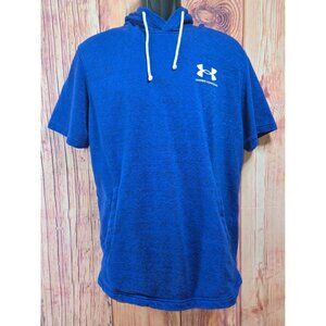 Under Armour Mens Loose Fit‎ Blue Short Sleeve Hoodie Large